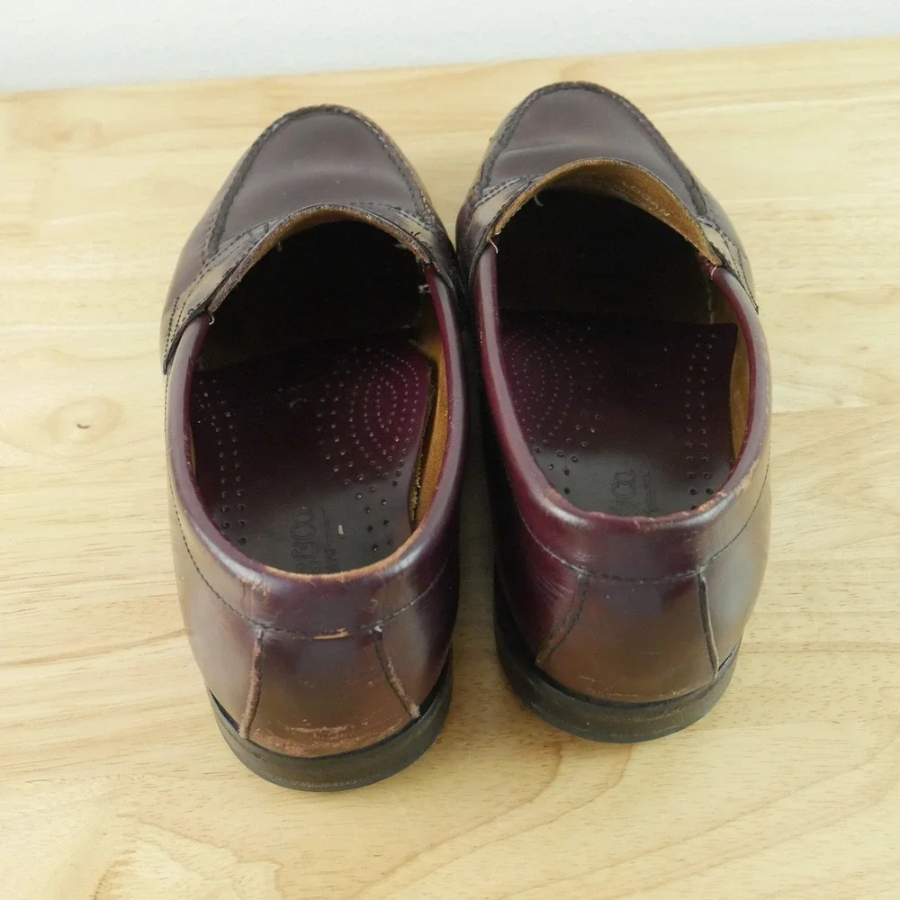 GH Bass Mens Logan Penny Loafers Burgundy Leather Slip On Shoes 10 EEE Preppy